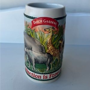 Ceramarte Anheuser Busch Gardens Extinction Is Forever Stein Beer Mug